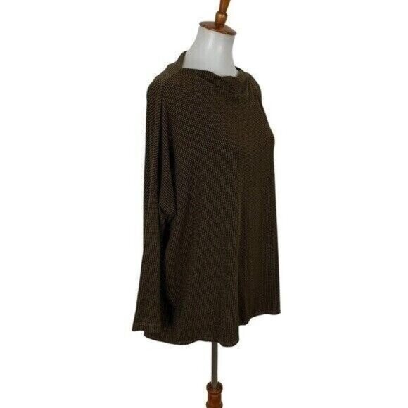 Bryn Walker Houndstooth Oversized Knit Tunic Top Brown XXS - Picture 4 of 8